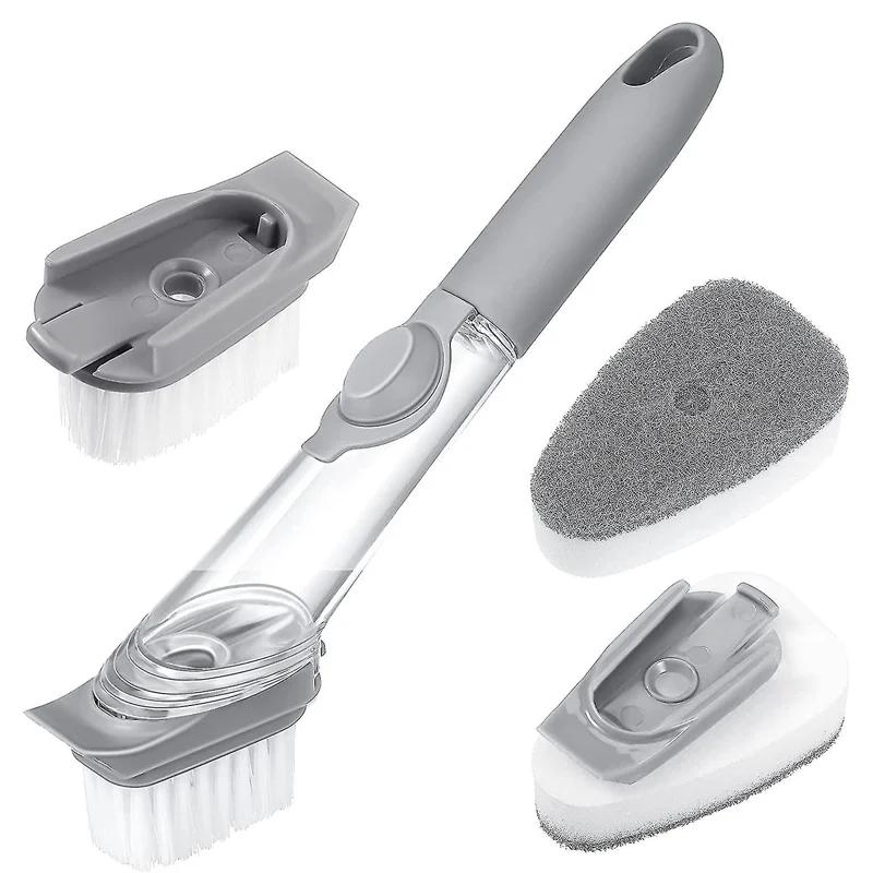 New Dishwand Set No-Scratch Soap Dishwashing Brush Scrubber Kitchen Cleaning Sponge Cleaning Brush for Pots Dishes Sink Comes