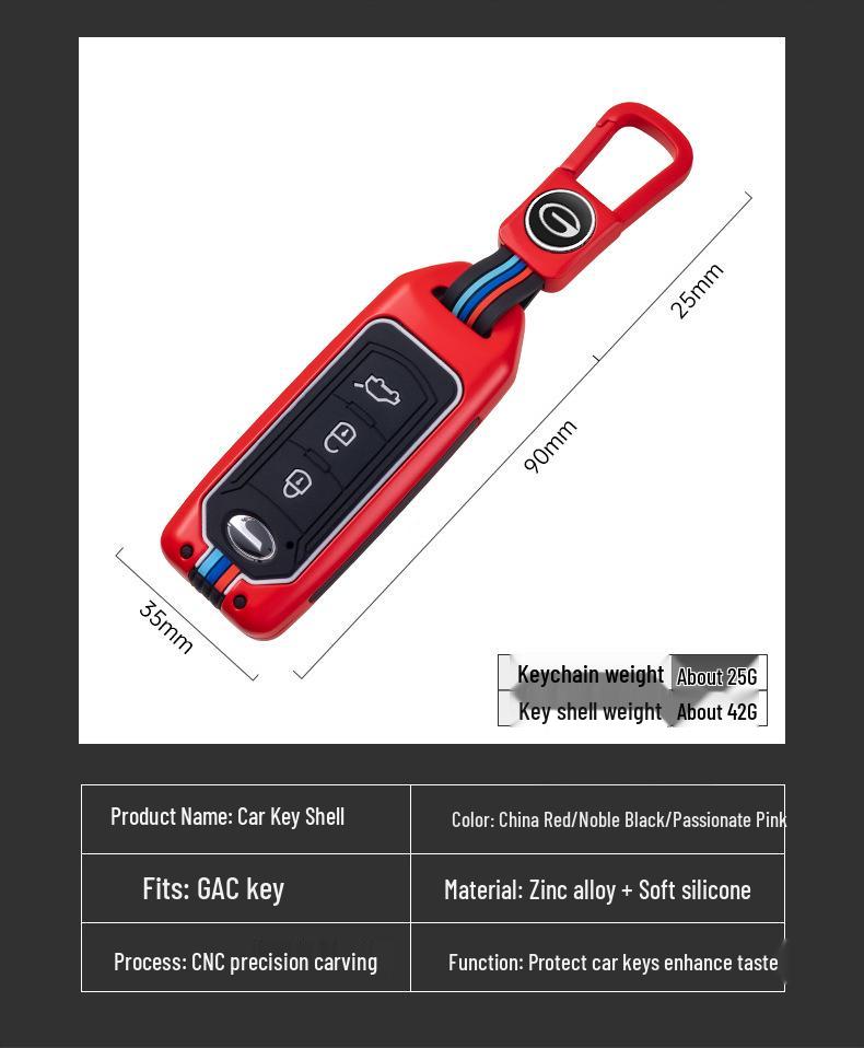 Compatible with GAC Trumpchi: GS4 Key Case, GS3, GA6, GA3, GA4, GS5 Key Fob Cover for Men and Women