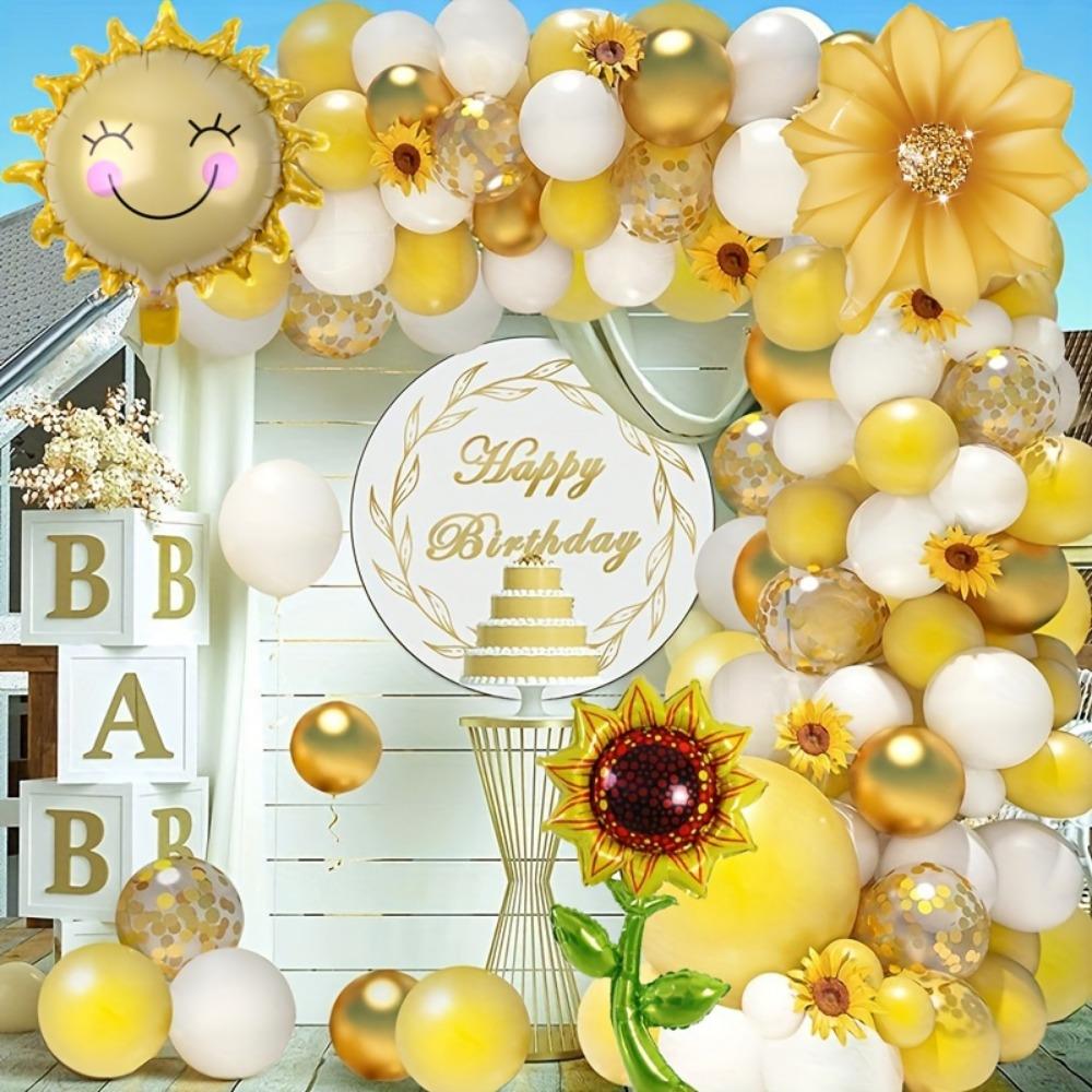 101PCS Sunflower Yellow Balloon Garland Set Is Perfect for Birthday Anniversary Wedding Indoor and Outdoor Party Decorations 5