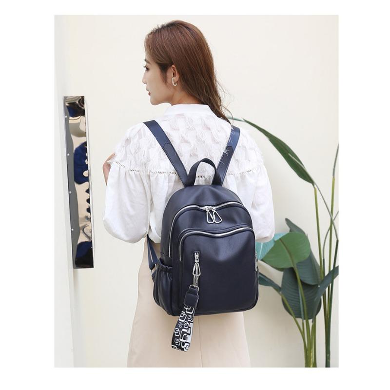 Ryggsekk Reiseveske for kvinner Mote Multifunksjonell ryggsekk i mykt skinn Trend Casual Bag