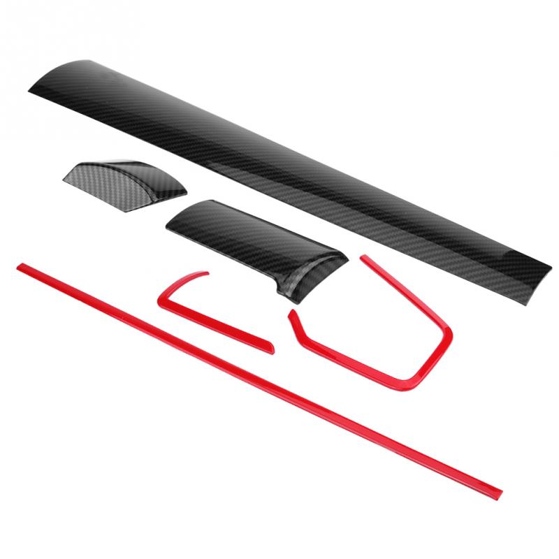 6 uds. De fibra de carbono para consola de coche, cubierta central para salpicadero, pegatinas decorativas embellecedoras para Honda Civic 10. ° 2016 2017