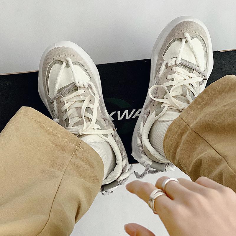 Fashion Shoes Men's Shoes Trend 2024 Spring Fashion New Hong Kong Fengsen Casual Sports Shoes Dad Shoes Men's Youthful Vitality