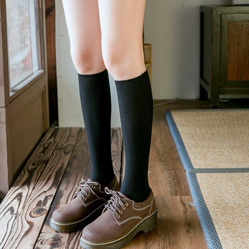 Autumn New Women's Socks Cotton Winter Long Socks Harajuku Female Trick Warm Solid Color Sock Casual Ladies Sox