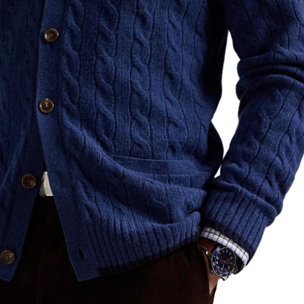 Polo Ralph Lauren Button Placket Ribbed Knit Hem Cable Sweater Men sweater MNPOSWE16822430-410