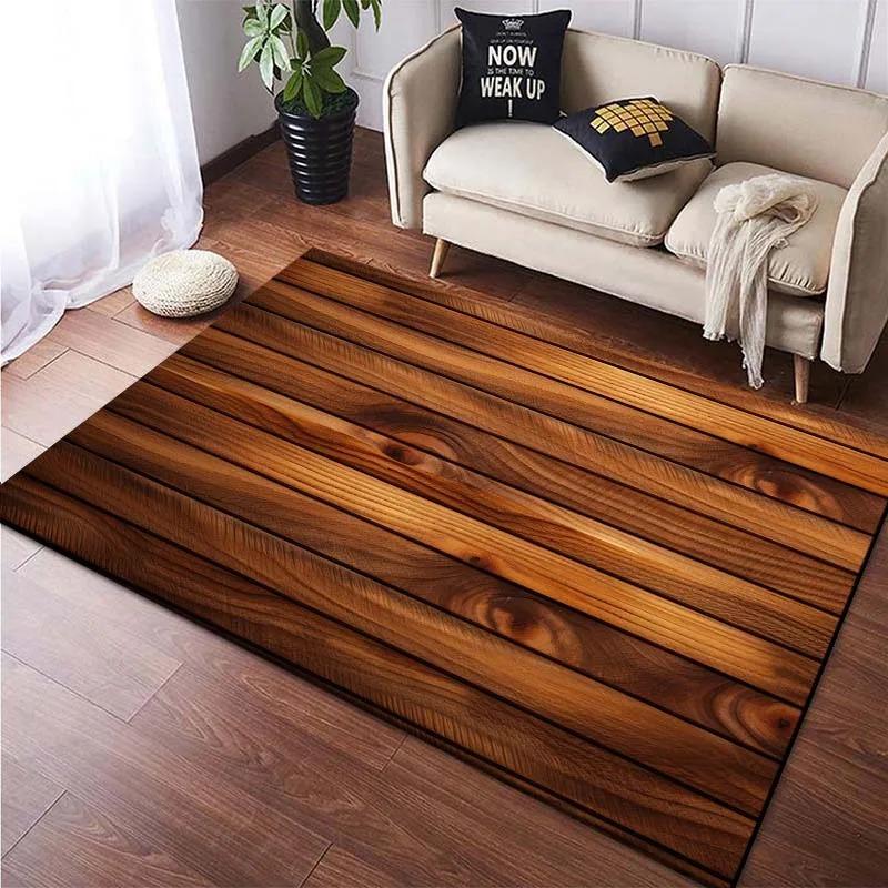 Wooden Floor Pattern Mats Door Front Decoration Home Living Room Mats