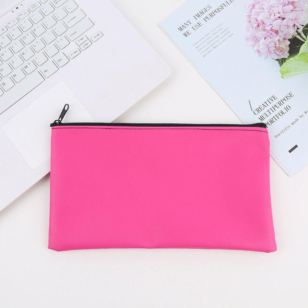 Small Compact Pu Bill Bag PU Leather Money Pouch Travel Cash Deposit Bag  Office Products