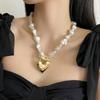 Imitation Pearl Heart-Shaped Necklace For Women 2025 New Heart-Shaped Pendant Necklace Fashionable Women's Jewelry Accessory