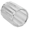 Cosmetic Brush Holder Transparent Glass Round Decorative Desktop Pen Storage Organizer BoxSilver