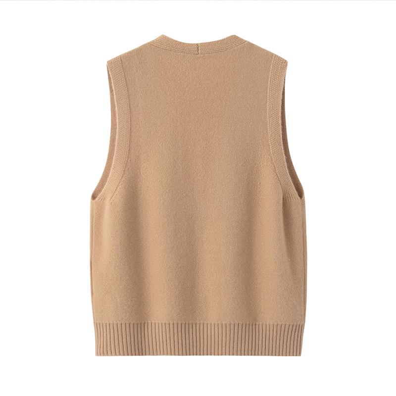 Women's 95% Cashmere Loose Sleeveless Pullover Vest - 2026 Collection