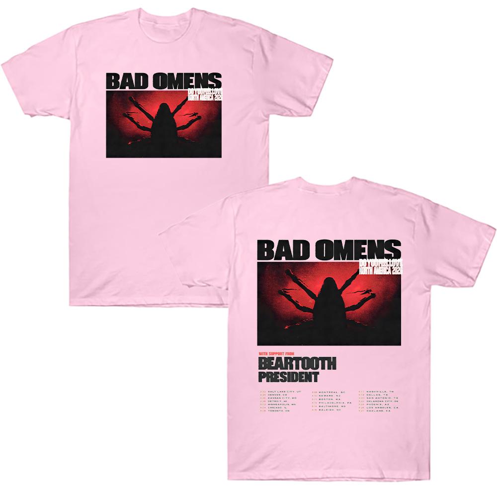Do You Feel Love Tour 2026 T-shirty Koszulki zespołu Bad Omens Męskie Damskie Moda Hip Hop Streetwear Krótki Rękaw Ubrania Bawełniana Koszulka