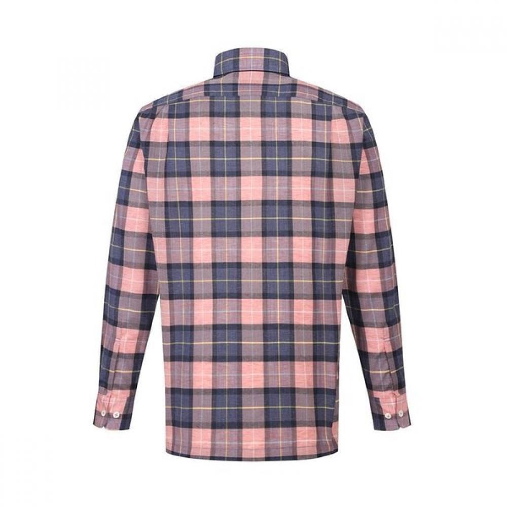 DakS Men S Linen Check Regular Fit Long Sleeve Shirt dmS1Shcl110p1