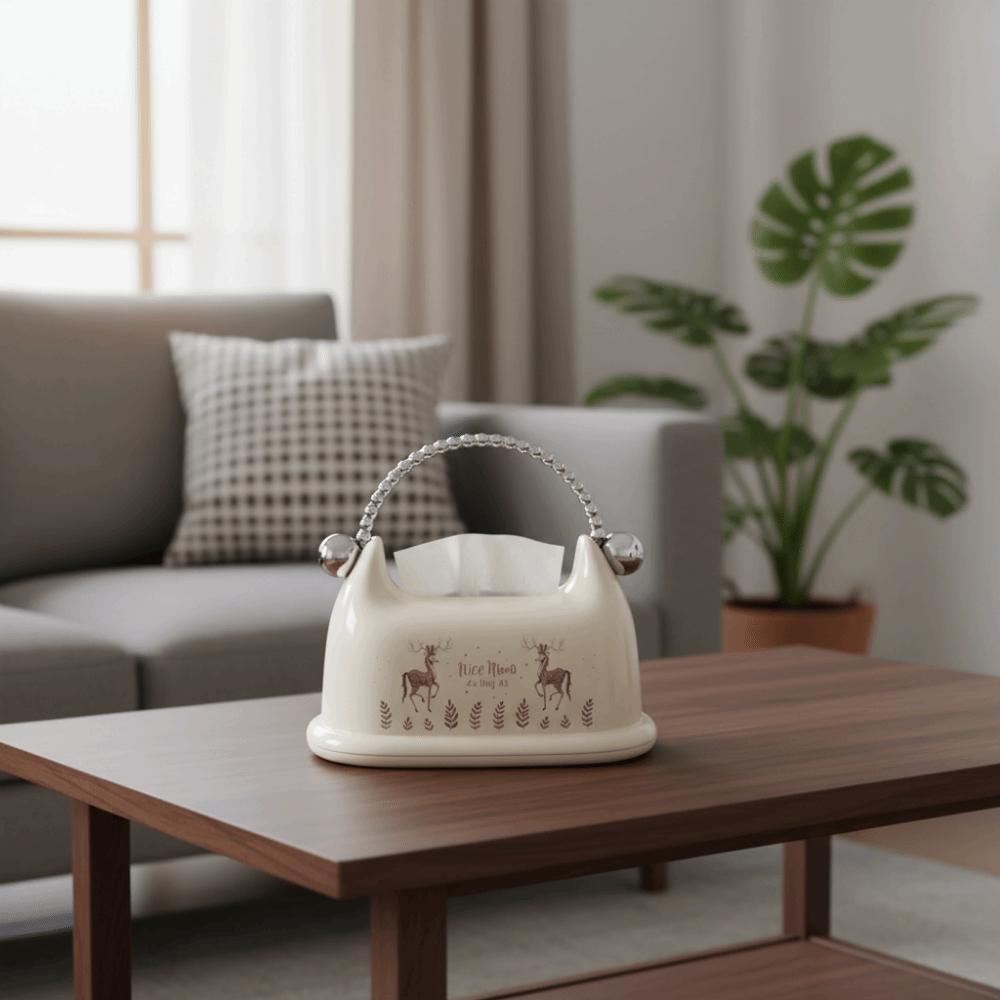Decorative Tissue Storage Box High Aesthetic Napkin Holder Creative Desktop Tissue Holder  Kitchen