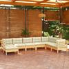 Vidaxl 8-Cz. Set da Giardino, Cuscini Crema, Pino