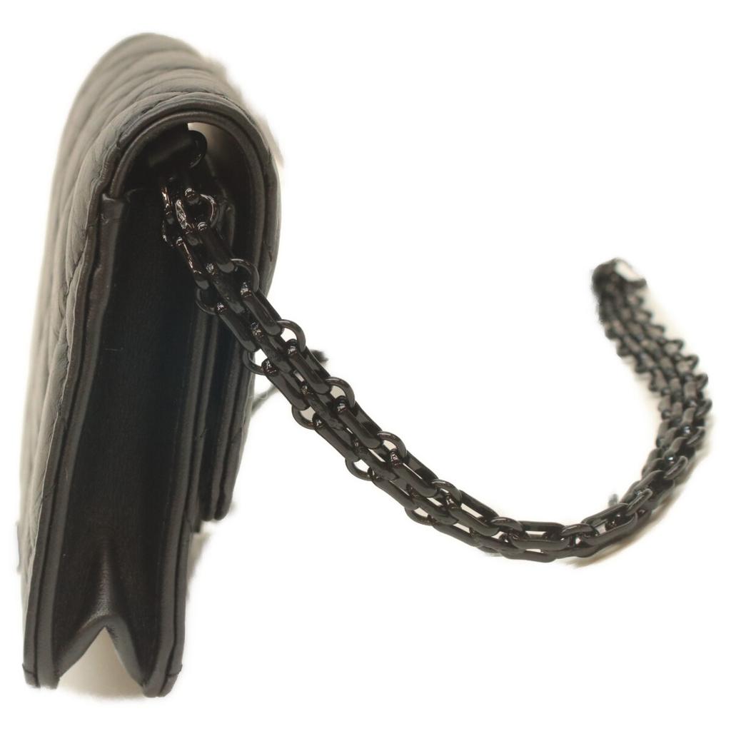 CHANEL 2.55 Sobrack Vintage Calfskin Card Case Chain Mini Shoulder Shoulder bag Black/BlackHardwareUsed
