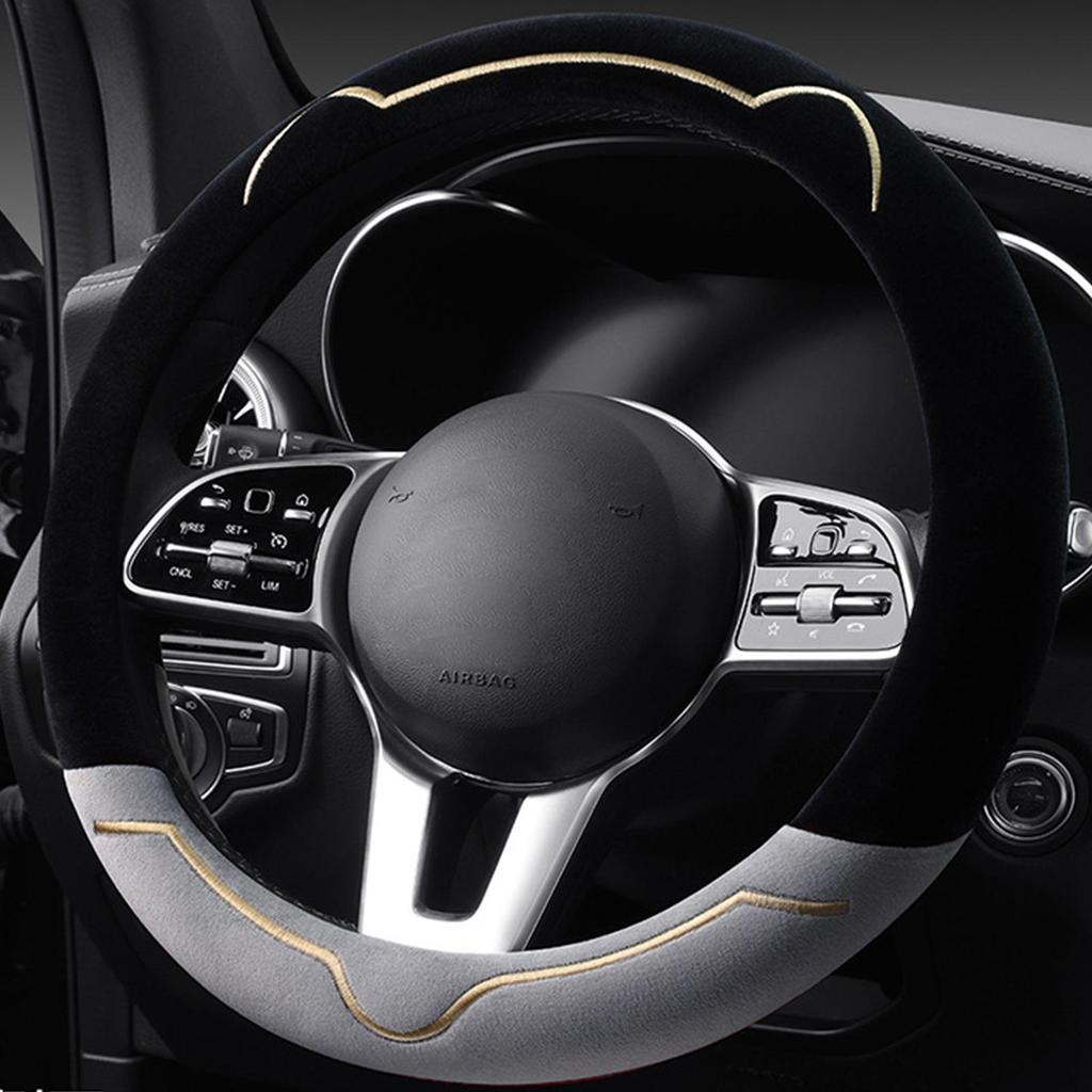 Steering Wheel Cover Cold Weather Non-Slip Plush Steering Wheel Protector Cover For Sedan Minivan Trucks Long Drive Road Trip
