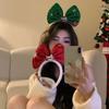 Plush Christmas Hairband Non-slip Christmas Headband Trendy Bowknot Hair Hoop  Kids