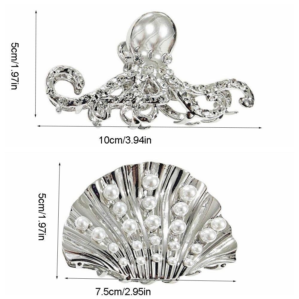 Temperament Ocean Series Women Hair Claw Zinc Alloy Shell Shark Clip Korean Style Ponytail Holder Hair Crab Clip Ladies