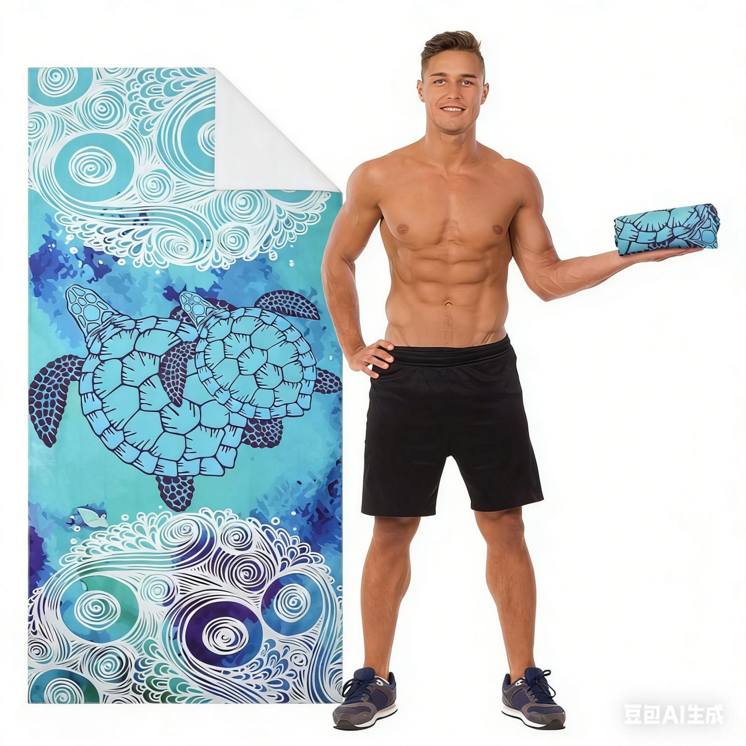 

URAQT Beach Towel, Soft Super Absorbent Quick Dry Large LightweightSand Free Travel Towel Swim 140x180cm W40*H60(CM)