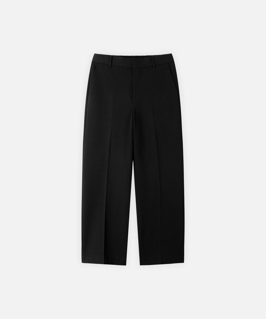 DRAW FIT Brushed Elastic Wide Slacks [Brushed Black]