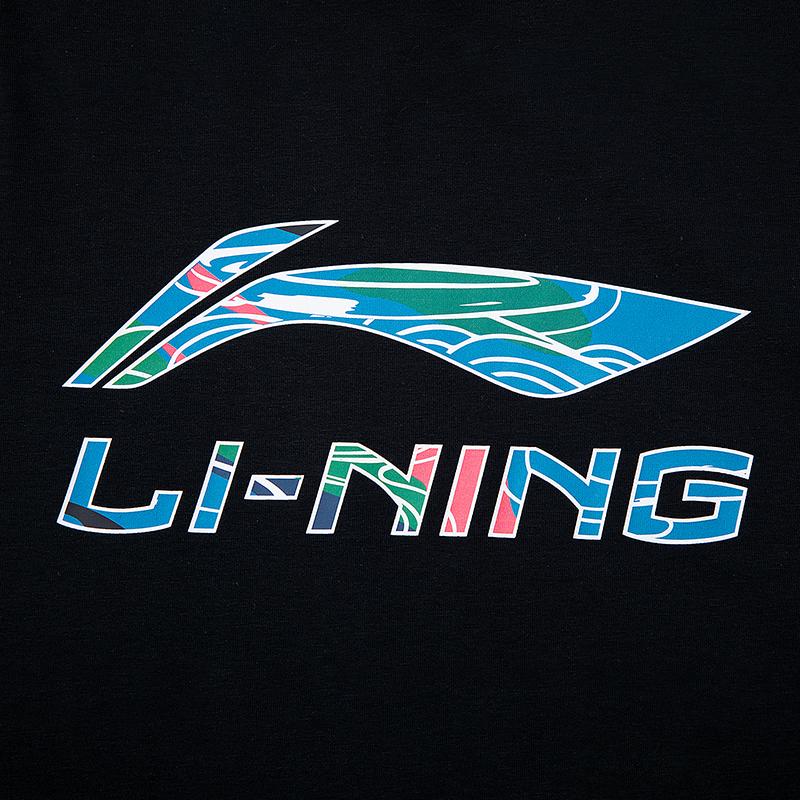 Li Ning T Shirts Unisex Black Crew Neck AHSW845-1
