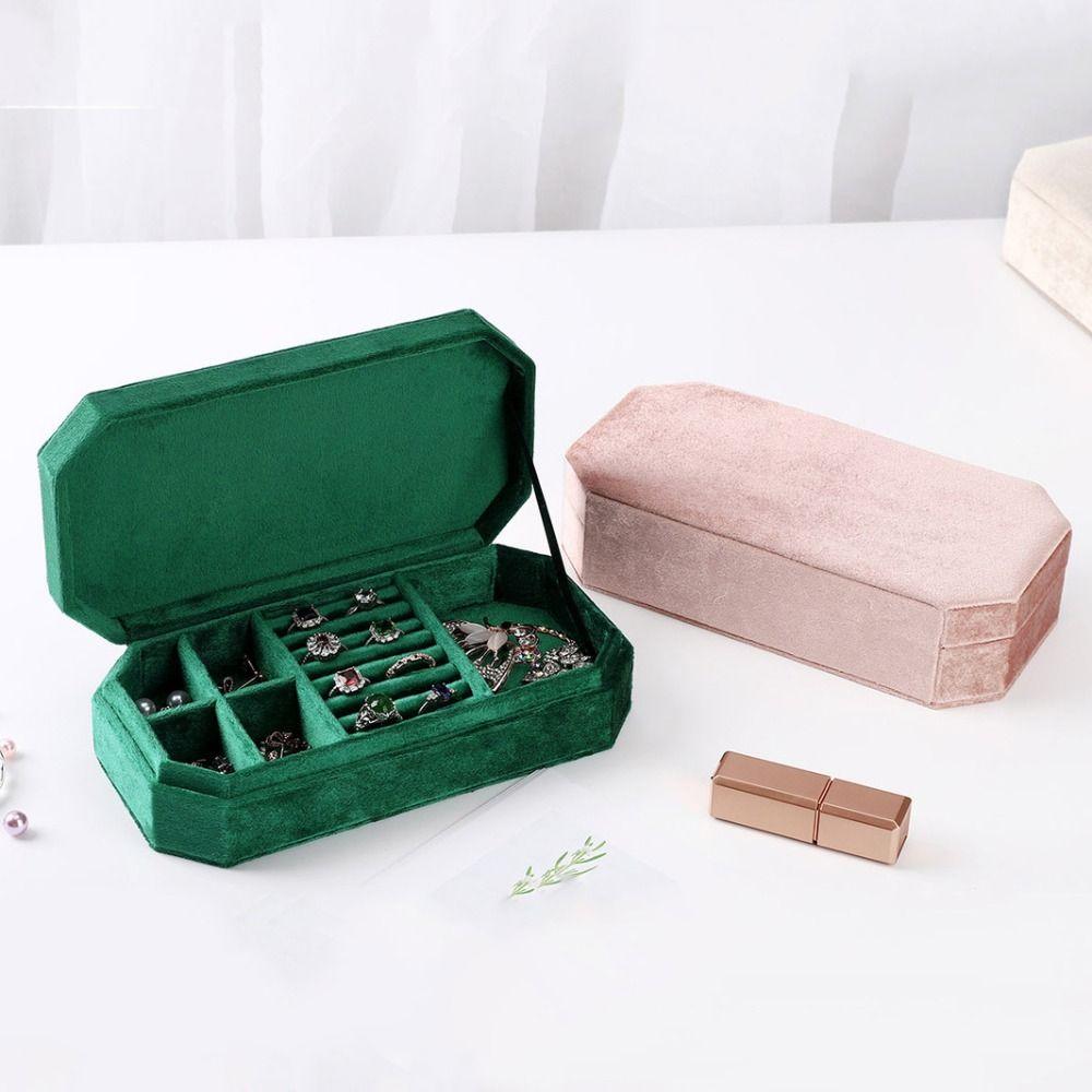 Rings Necklace Velvet Jewelry Holder Large Capacity Jewelry Storage Case Square Jewelry Box Gift