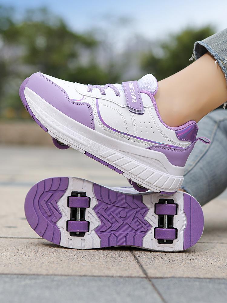 Buty na kółkach, Buty z kółkami, Czterokołowe zdeformowane kółka dla chłopców, Kółka dziecięce, Buty na kółkach dla uczennic mogą chodzić