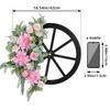 Wheel Wreath Zhongran Pink Simulation Wreath Simulation Green Plant Outdoor Courtyard Door Hanging Decoration