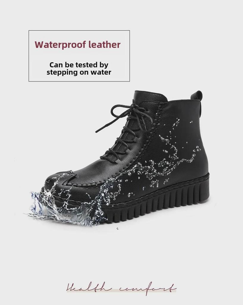 Mid-Aged Women's Non-Slip Winter Boots with Velvet Lining