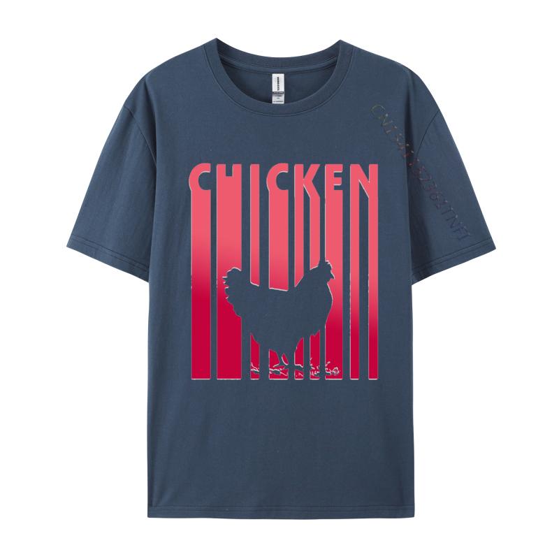 Vintage Sunset Chicken Tee Shirts Adult Premium Cotton Oversized Tops Retro Tshirts Designer Clothes Unisex