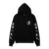 Attack On Titan Levi Ackerman Hoodie Unisex Fleece Sweatshirt Front Manga Eyes Print, Back Japanese Text, Autumn Winter Casual Pullover