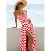 Heart Print High Slit Sexy Midi Skirt - Beach Dress