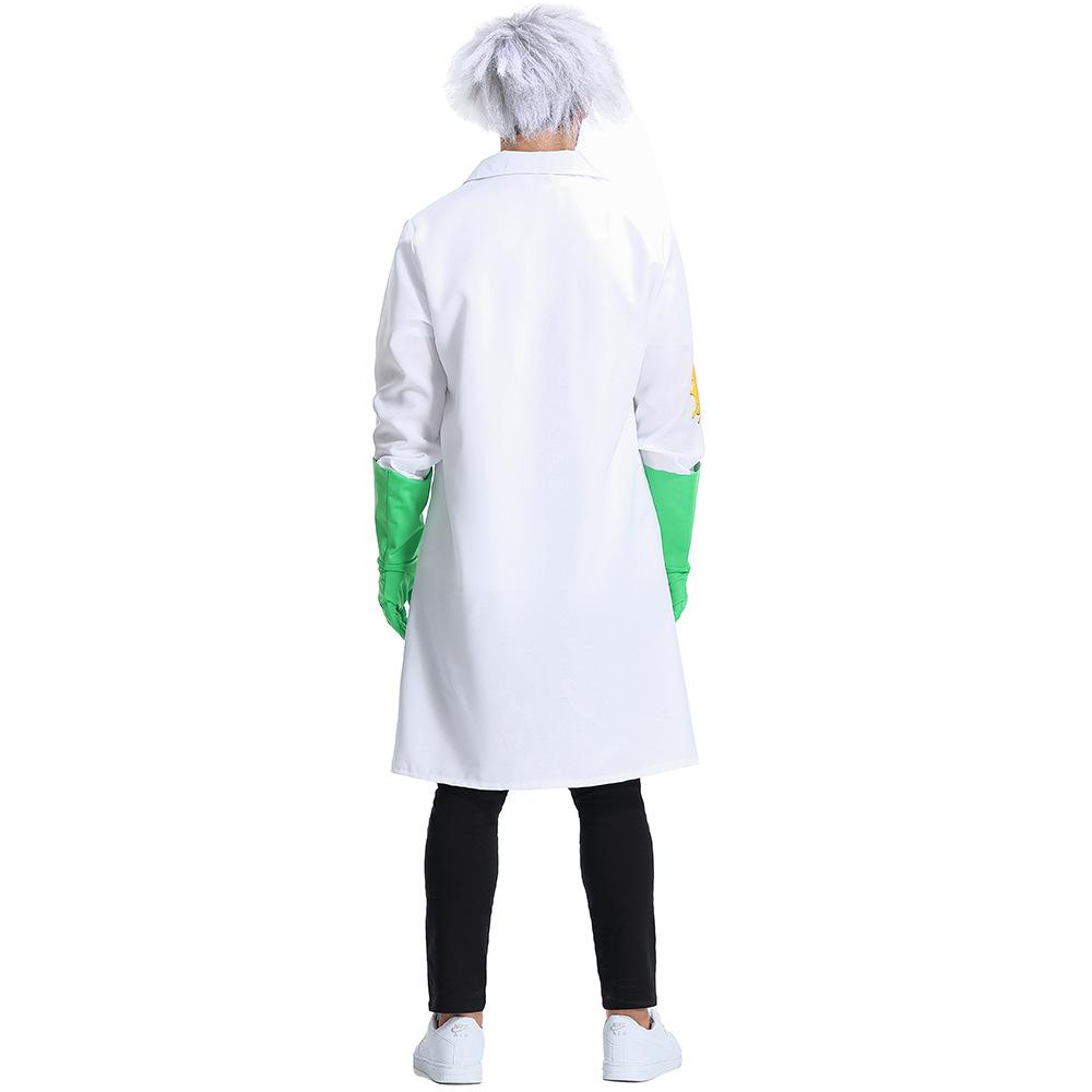 Adult Men Crazy Science Laboratory Scientist Jacket Top Gloves Set Halloween Cosplay Costumes Role Play Outfit
