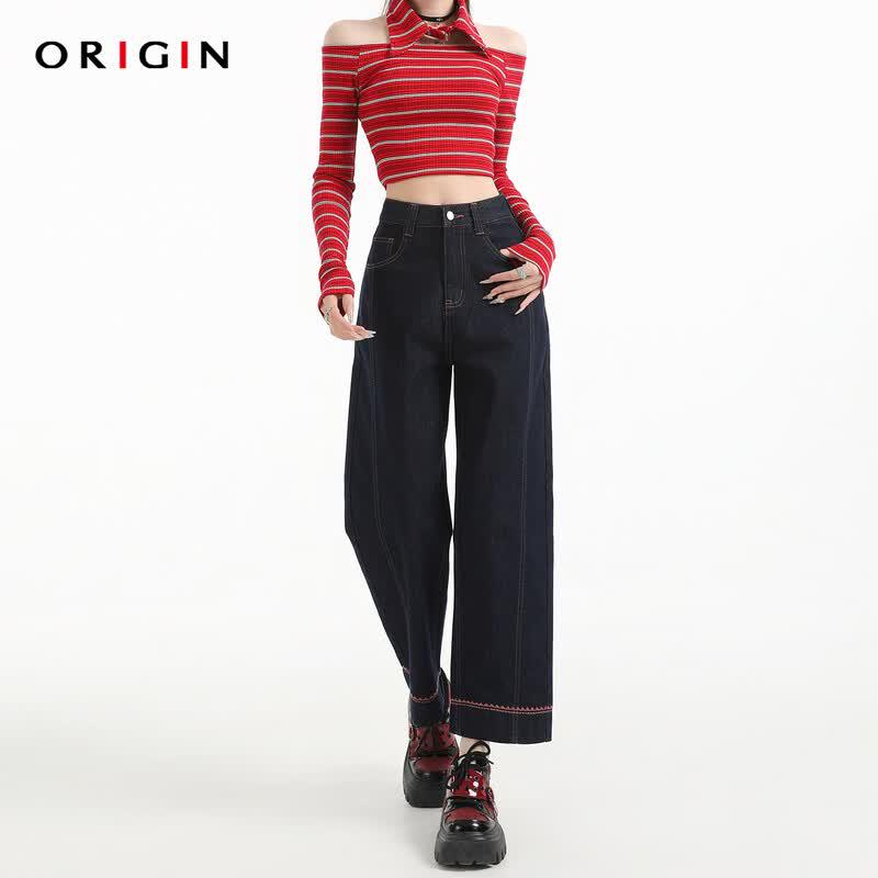 ORIGIN Women s High-Waist Cropped Straight Jeans M