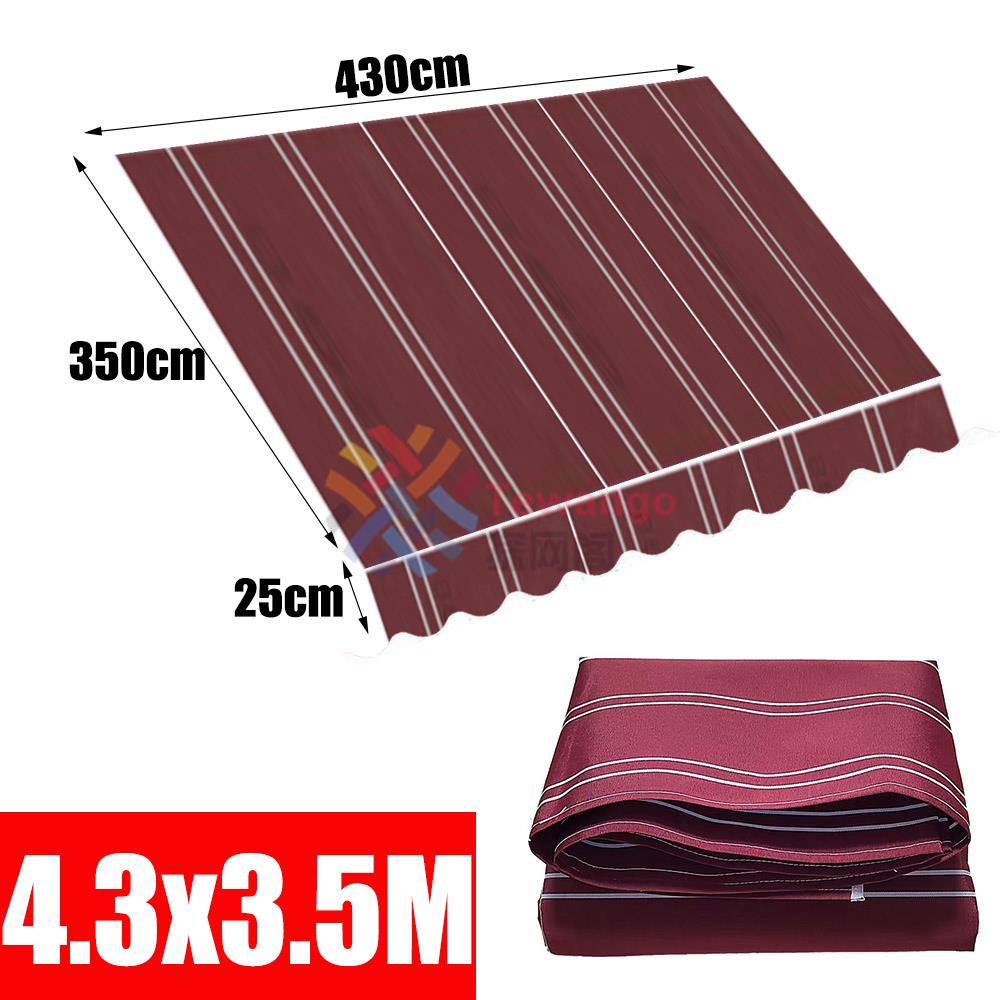 Burgundy White Strips Awning Replacement Fabric Toldo Tewango Canopy Gazebo Outdoor Garden Sun Shade Shelter 300gsm Store Banner