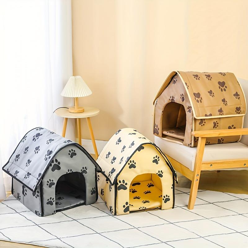 Pet Small Kennel, Dog House, Cat Kennel, Small Paw Graphic Foldable Pet Nest, Puppy Dog Cat House, Pet Kennel