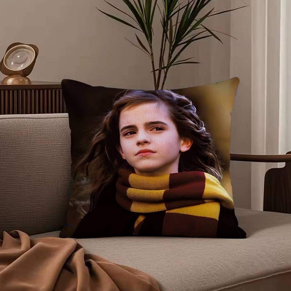 Hot Actor E-Emma Watson Pillow Case Anti-dustmite Pillowcase Invisible Zipper Silky Short Plush Sofa Cushion Cover