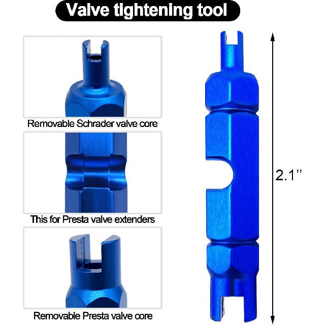 Medsuo Bicycle Valve Core Remover Tool Kit Universal Bike and Car Valve Core Repair Tightening Tool and 12pcs Valve Cores Replacement Compatible with