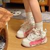 Popular thick-soled dopamine popular little white shoes women's spring 2025 new versatile muffin heightening pink board shoes