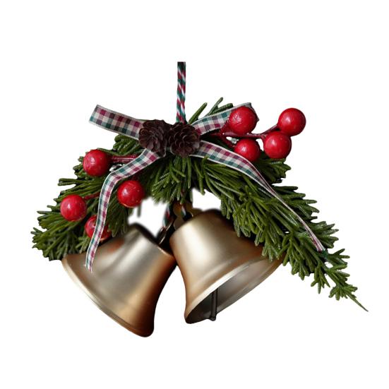 

Christmas Tree Bell Decoration Bowknot Berry Holiday Ornament DIY Indoor Outdoor Christmas Party Decor C