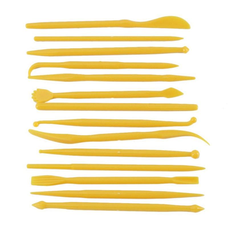 14pcs/set Food-grade Plastic Mini Fondant Flower Carving Tool Set Household Cooking Accessories
