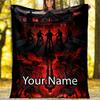 Custom Name Stranger Things Theme Printed Blanket - Perfect for Couch, Bed, Travel & Outdoor Use | Machine Washable, Cozy & Durable.
