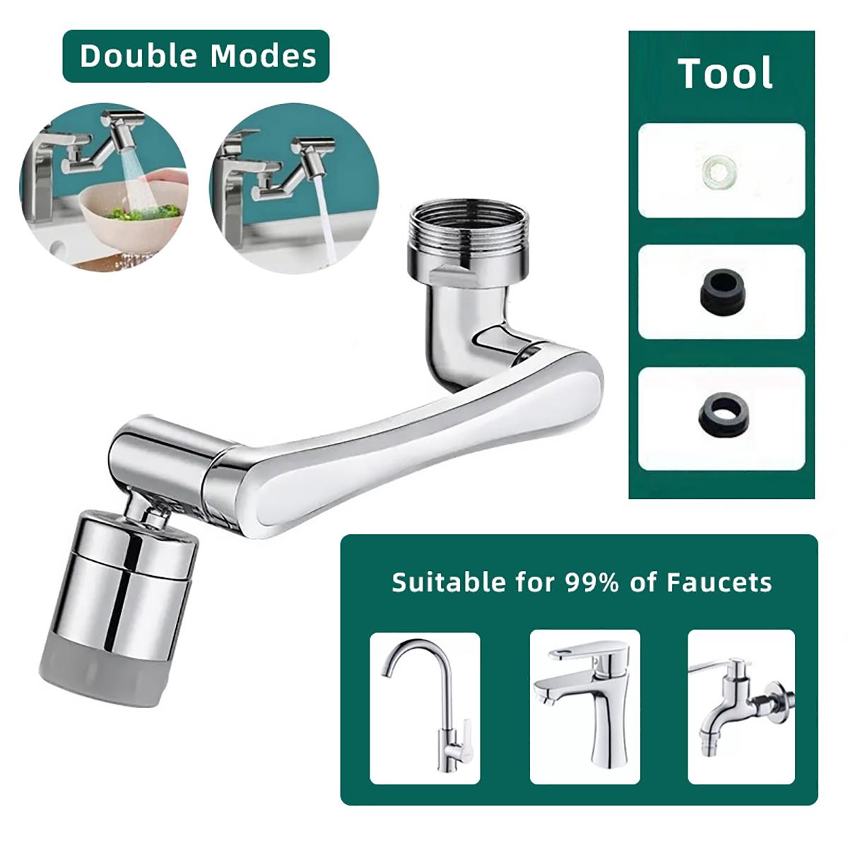 

Поворотная насадка для смесителя, вращающийся аэратор для смесителя, удлинитель для раковины, роботизированная рука, кран с насадкой для воды с 2 режимами подачи воды