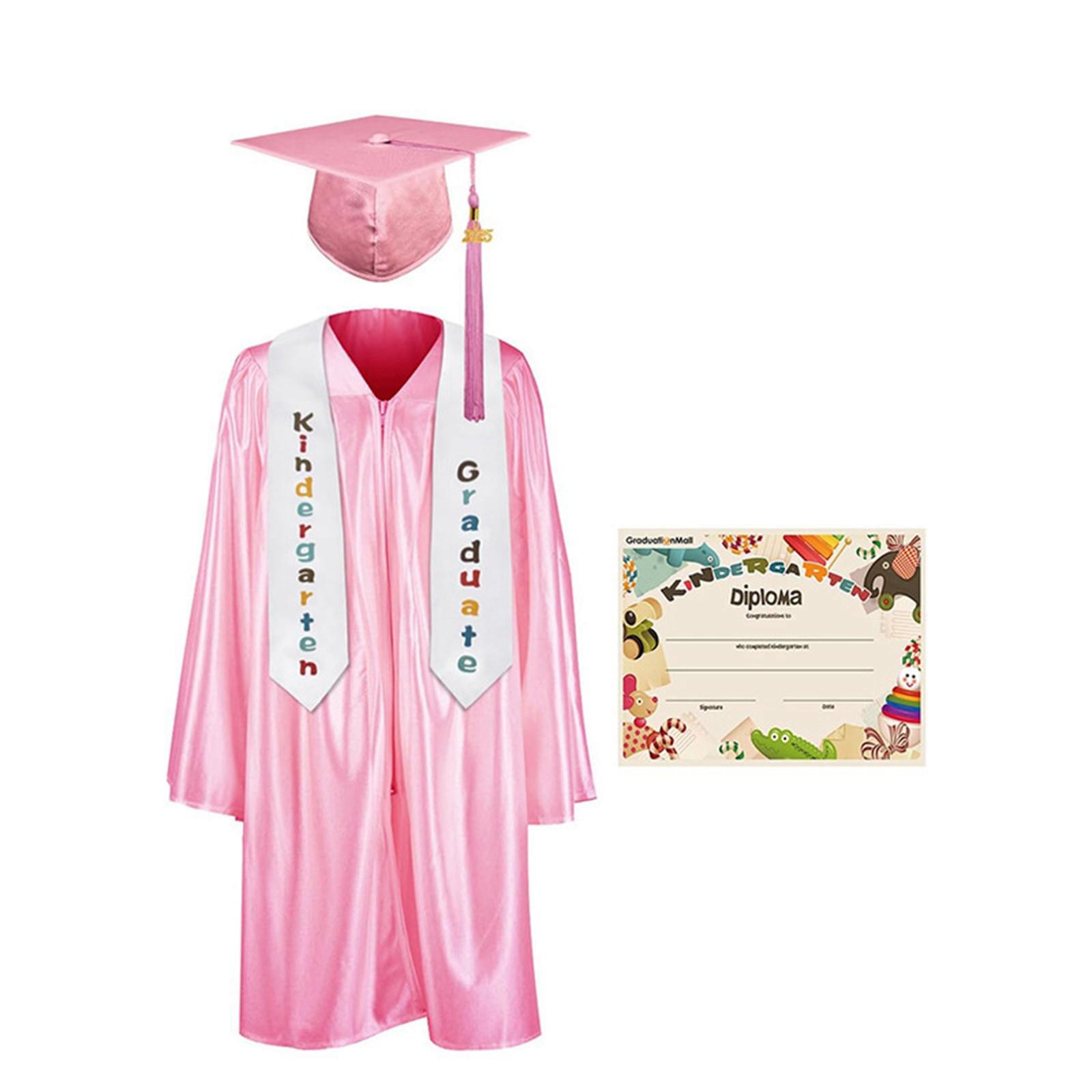

Kindergarten Graduation Cap With Tassel & Printed Gown. Perfect For Memorable Photos And Ceremonies 21 розовый