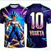 Dragon Ball Z Goku 10 Japan Anime T Shirt Men Red Orange Short Sleeve Crew Neck Soccer Jersey Cosplay Sports Casual Top
