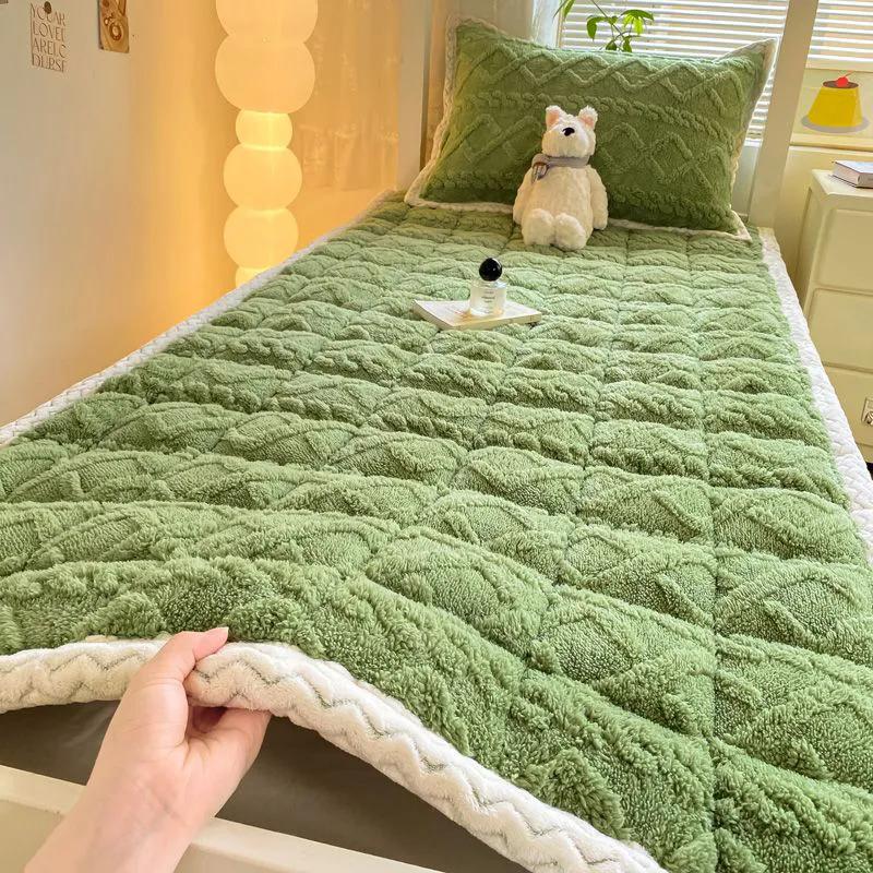 WTEMPO Plush Foldable Mattresses Solid Clor Single and Double Mattresses Student Dormitory Thickened All Seasons Home-use Soft Velvet Mattresses