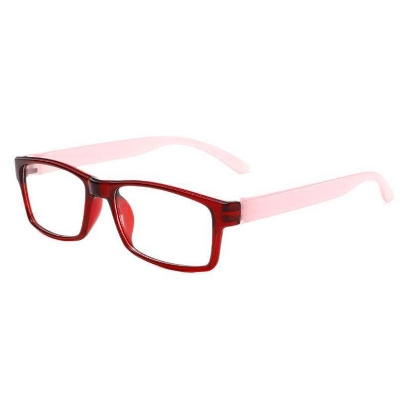 

Fashion High Definition Anti-Blue Light Reading Glasses Women Men Square PC Frame Presbyopia Eyeglasses +100 degrees красный