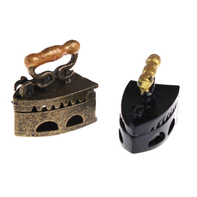 Dollhouse Room Model Mini Old Miniature Iron Clothes Tool