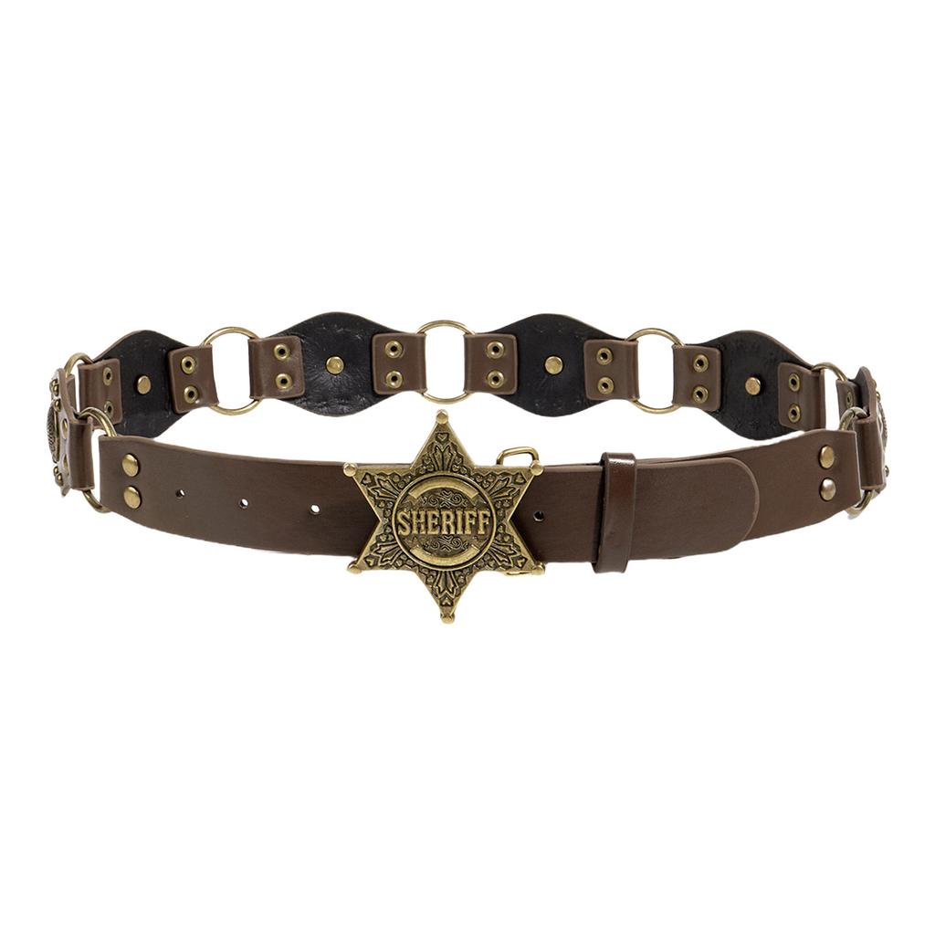 Heart Buckle Waist Belt Punk Chain Heavy Duty Grunge Buckle Modern Waistband Waist Chain Studded Belt