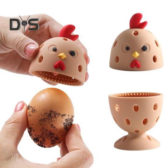 Egg Brush Cleaner Chick Shaped Silicone Egg Washer Food Grade Reusable Egg Cleaner Scrubber Washing Egg Tool