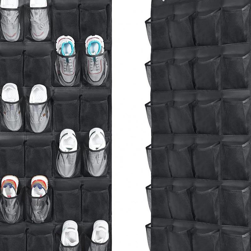 Über-der-Tür Schuh Organizer 24 Atmungsaktive Netzfächer Platzsparendes Hängeregal Für Schuhe Zubehör
